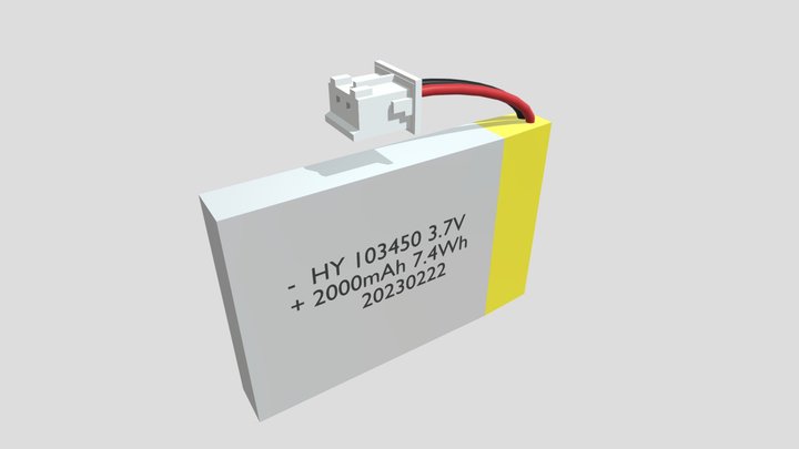 3.7V 2000mAh LiPo Battery with JST Connector
