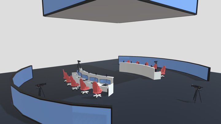 Cartoon Esport Arena Interior 3D Model