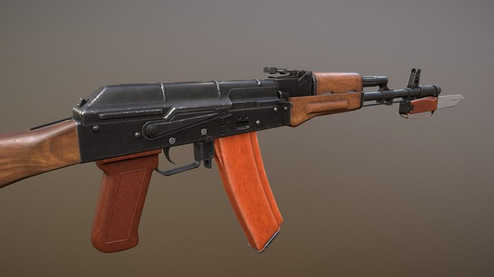 AK-74 with bayonet 3D Model