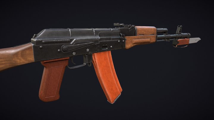 AK-74 with bayonet 3D Model