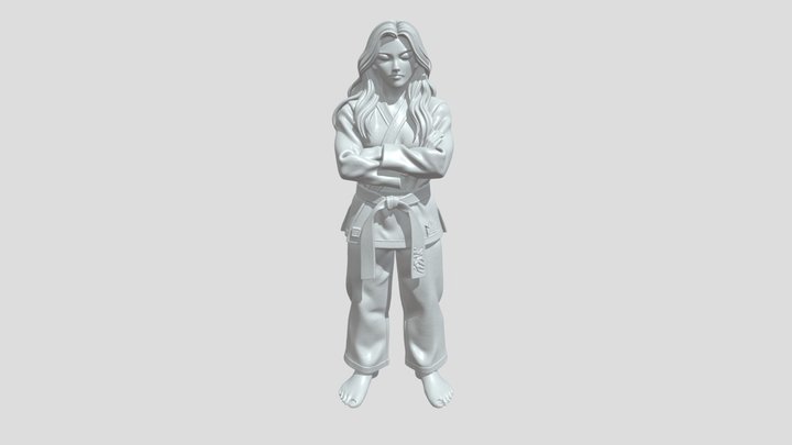 Female martial artist in gi uniform
