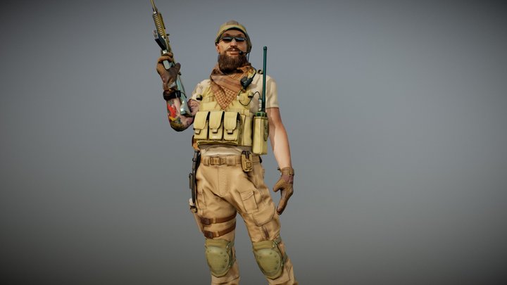 Mercenary (game ready) 3D Model