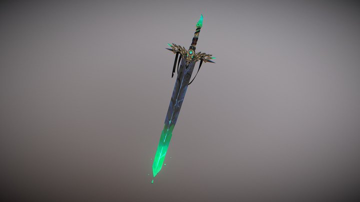 Handpainted Green Sword 3D Model
