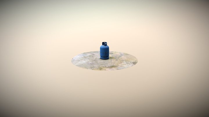 Blue rusty gas tank 3D Model
