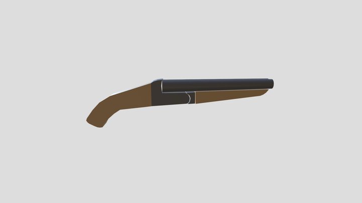 Low Poly Sawed-Off Shotgun 3D Model