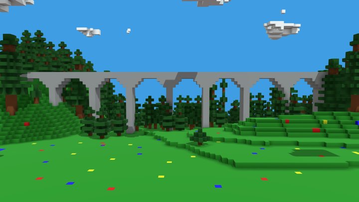 Voxel Viaduct in Telgárt spring 3D Model