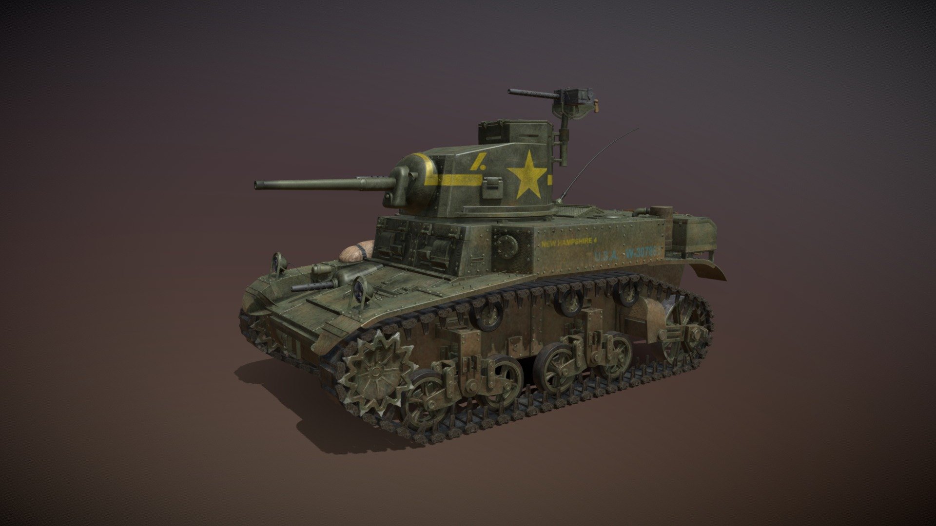 M3 Light Tank Stuart - New Hampshire 4 - Buy Royalty Free 3D model by ...