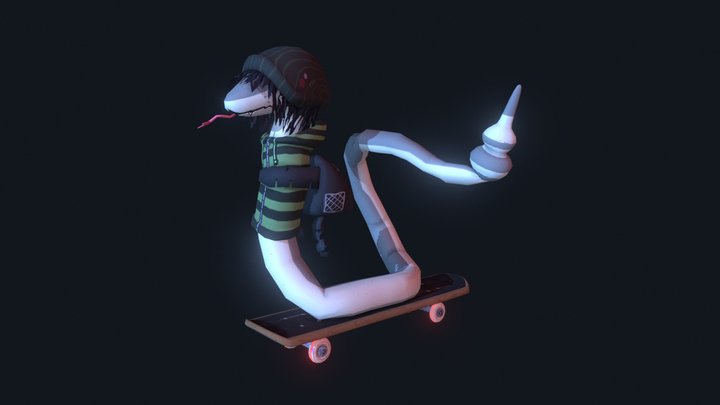 Skating emo snake 3D Model