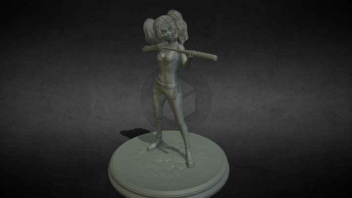 Harley Quinn anime style. Printable 3D Model