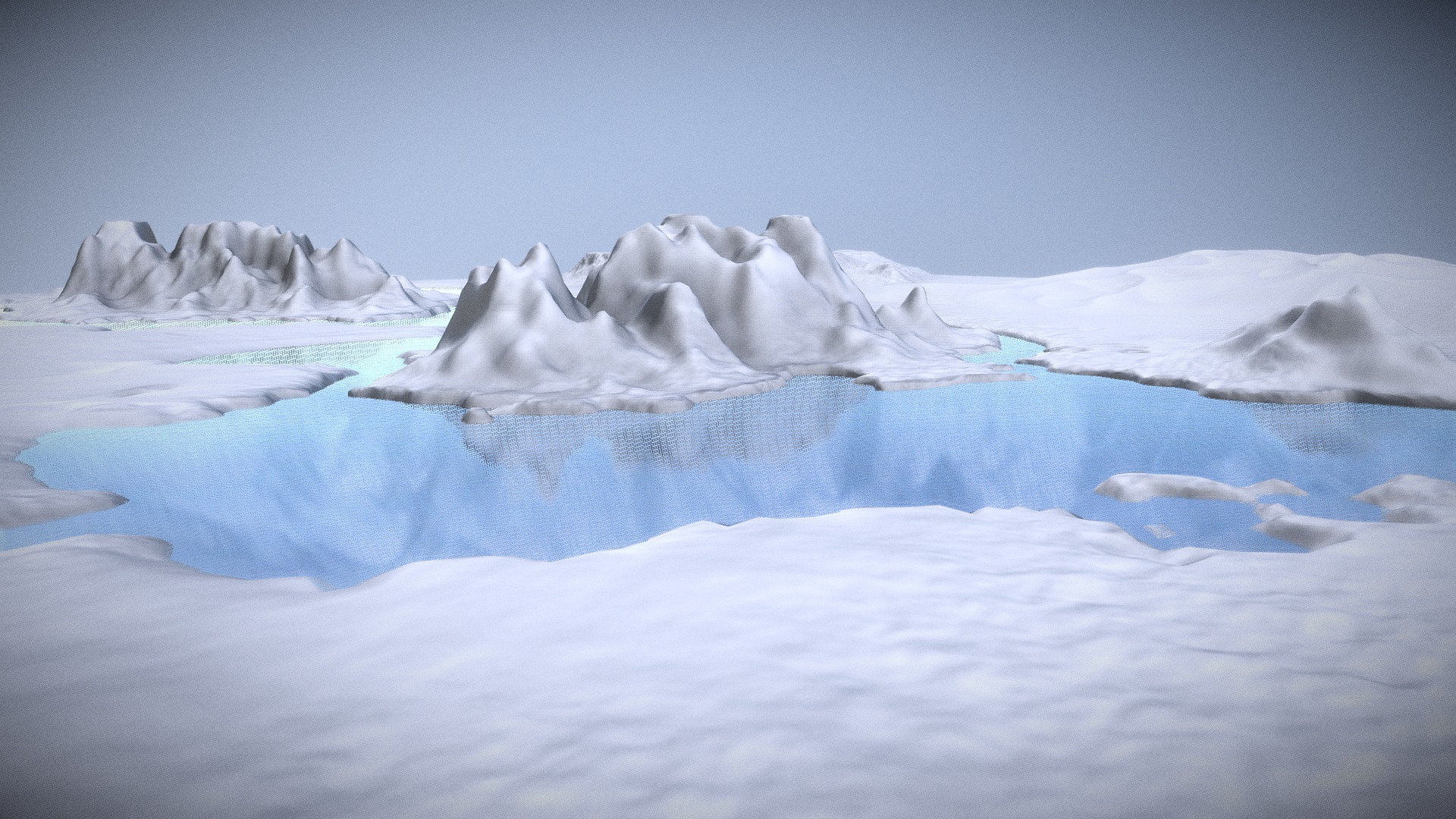3D model Winter Environment / Test 2 - This is a 3D model of the Winter Environment / Test 2. The 3D model is about a large glacier in the snow.