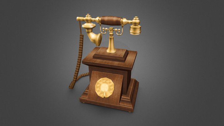 Vintage Rotary Phone 3D Model