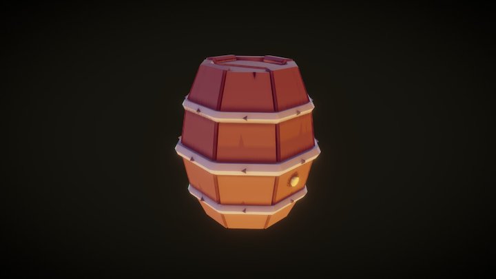 Low Poly Barrel 3D Model