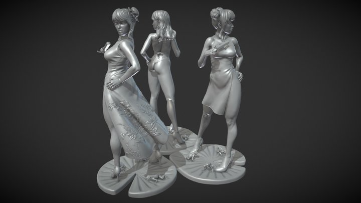 2022/11/13 China dress girl 3D Model