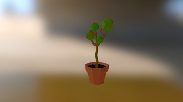 Low Poly Flower Pot 3D Model
