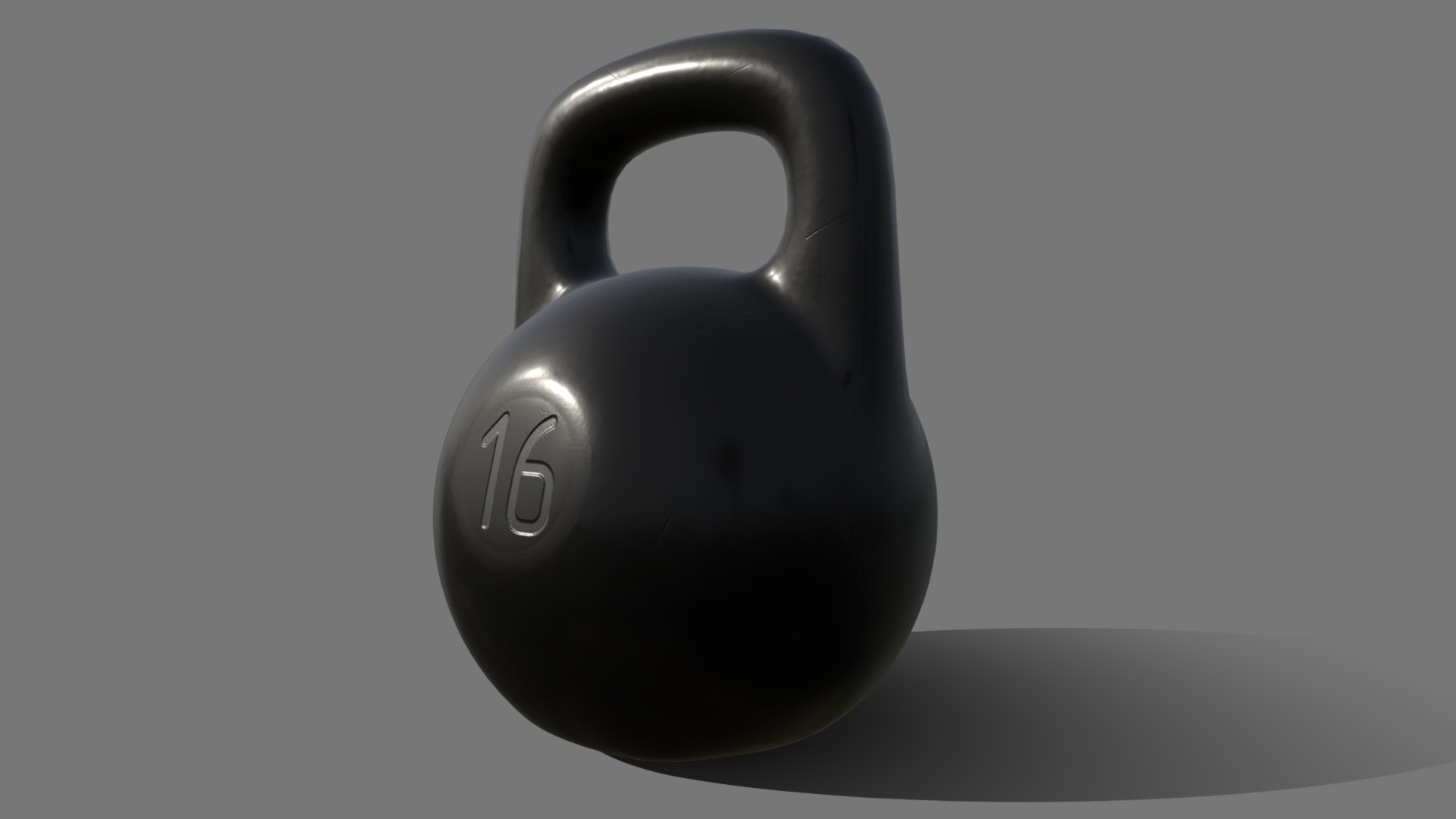 3D model USSR Kettlebell - This is a 3D model of the USSR Kettlebell. The 3D model is about a black teapot on a white surface.