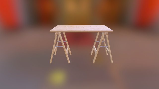 Wooden worktable 3D Model