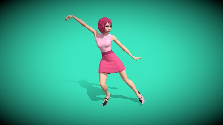 Slow Dance Female Human Character 3D Model