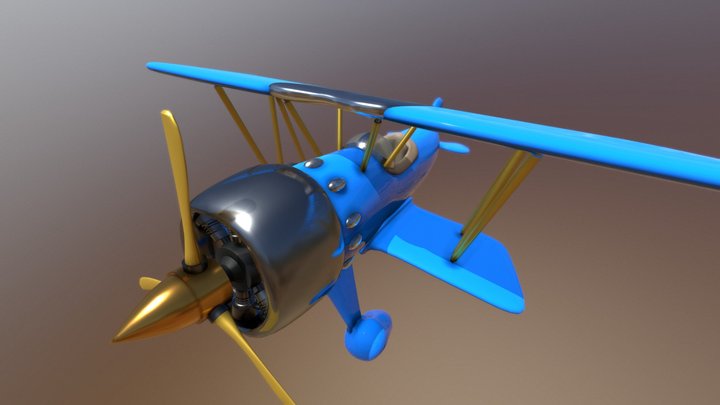 Aircarft Biplane 3D Model