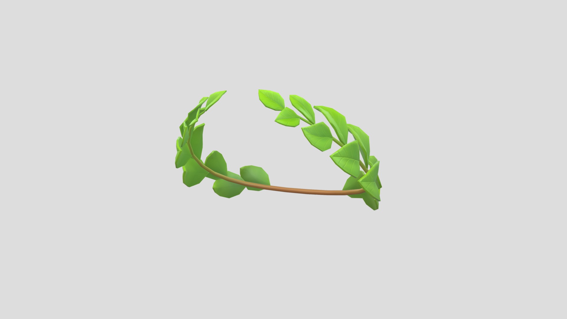3D model Laurel Crown - This is a 3D model of the Laurel Crown. The 3D model is about a green plant with leaves.