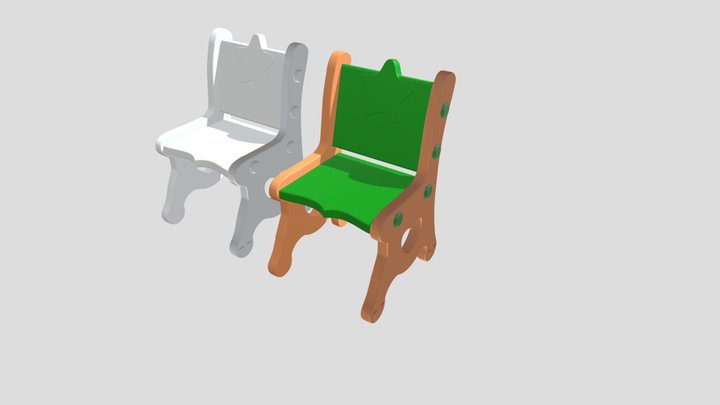 Children's cartoon chair 3D Model