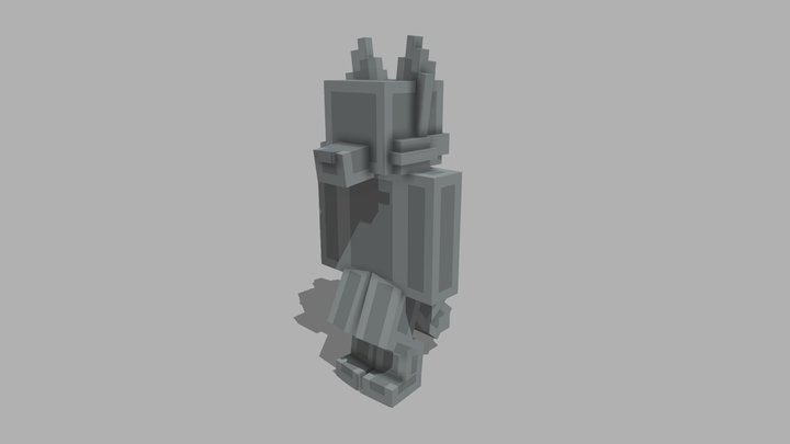 Minecraft Anthro Wolf Model Template 3D Model