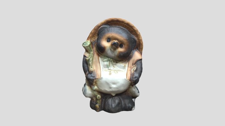 Shigaraki Tanuki - Japanese famous lucky racoon 3D Model