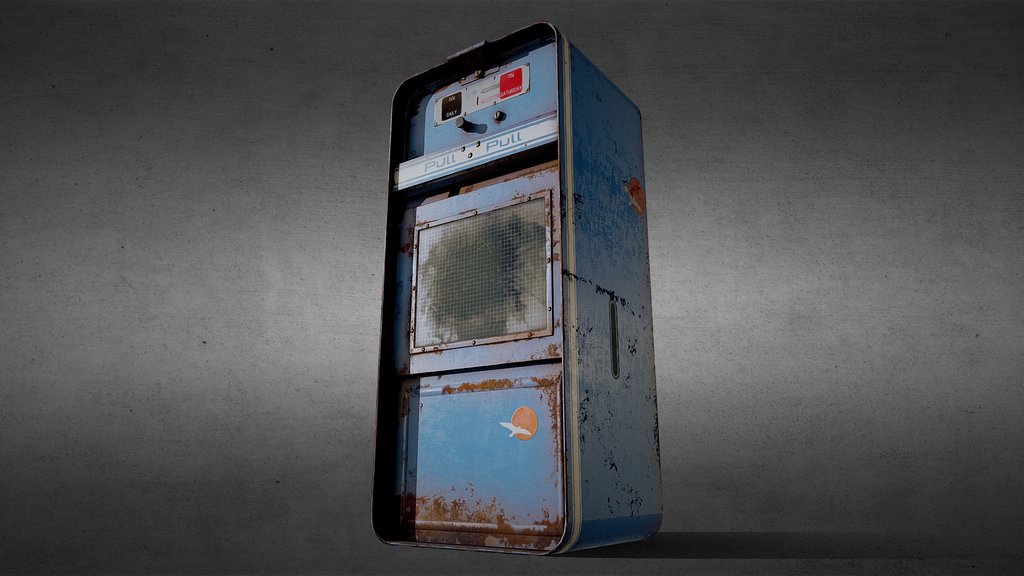 Rusty Old Newspaper Vending Machine