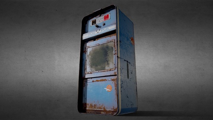 Rusty Old Newspaper Vending Machine 3D Model