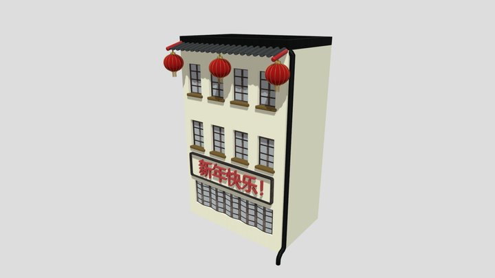 Chinese City House - Low Poly – Free 3D Model STL