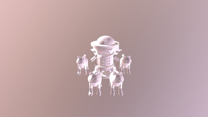 Solider with Cats 3D Model