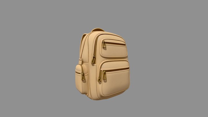 A beige bag 3D Model