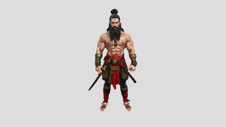 A highly detailed 3D model of  samurai 3D Model