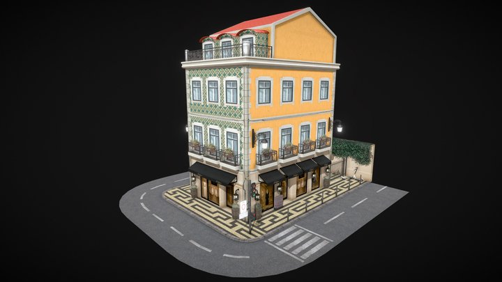 Lisbon Building- 3D Environment Asset – Gratis 3D-model STL