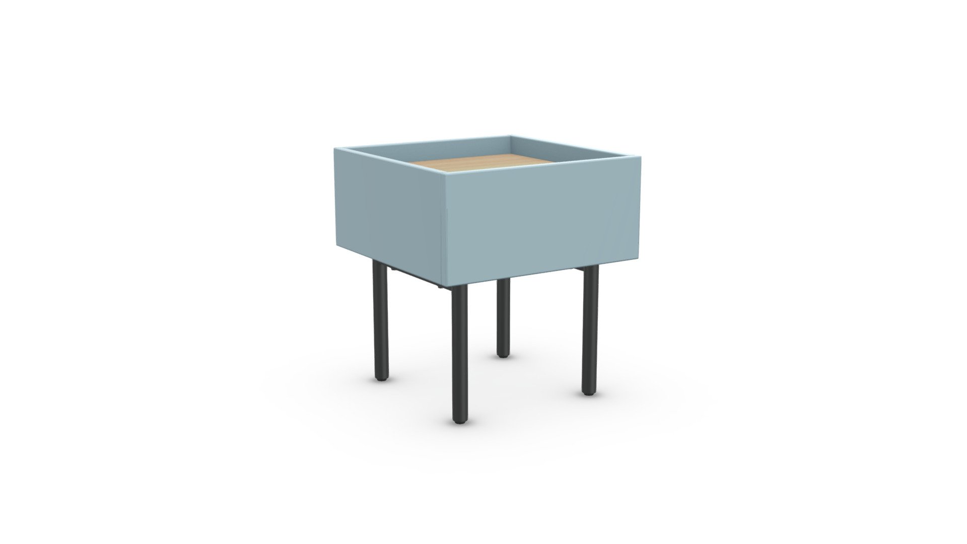 MADE Essentials Mino Bedside Table, Teal & Oak — Sketchfab embed 3D viewer