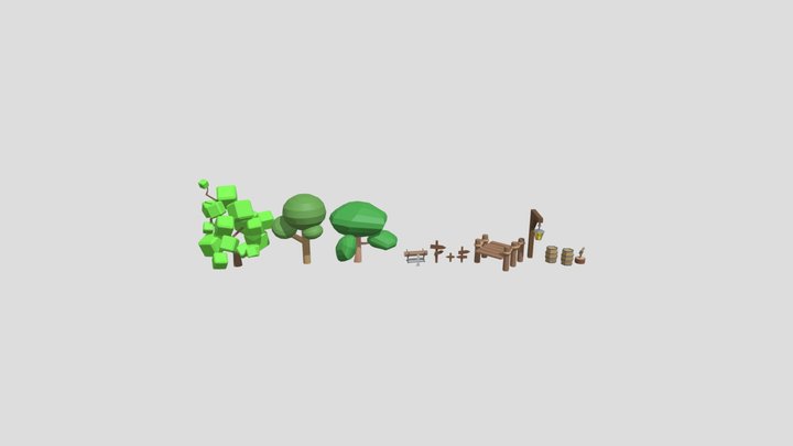Low Poly Game Assets 3D Model