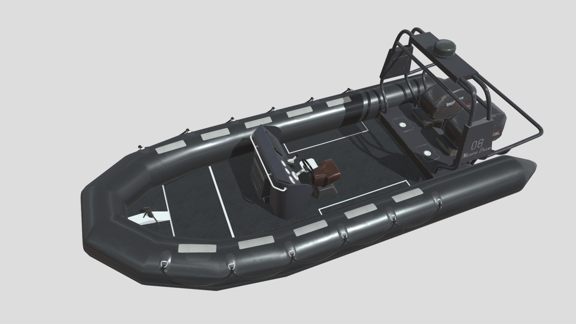 RIB - Rigid Inflatable Boat — Sketchfab embed 3D viewer