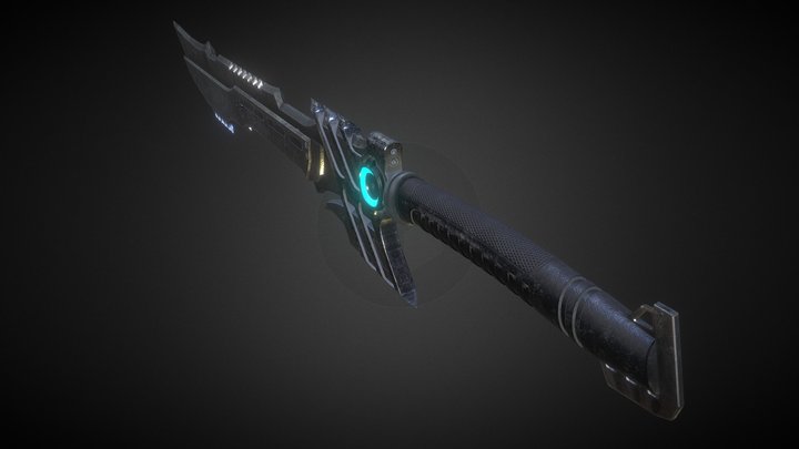 Sci-fi Short Sword [PBR] 3D Model