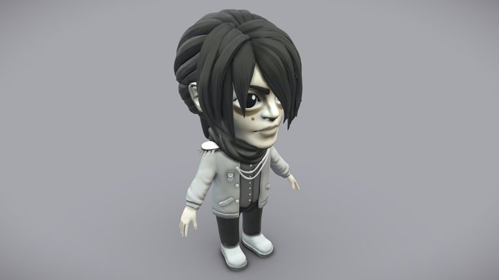 Lowpoly Emo Game Character 3D Model