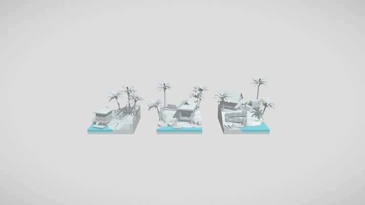 By the ocean - Blockout 3D Model