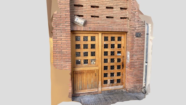 Modern wooden entranve doors 3d scan 3D Model
