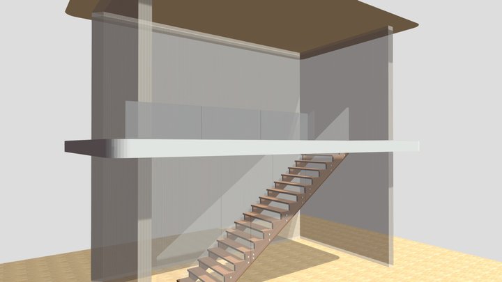 Zebrenes iela stikla trepju margas 3D Model