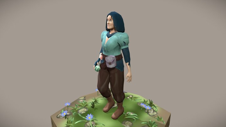 Village Character - Herbalist 3D Model