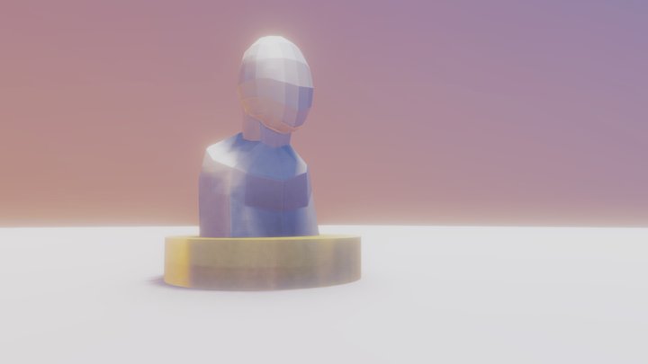 Low poly bust statue 3D Model