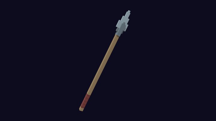 Voxel Spear 3 - 3D Lowpoly Weapons 3D Model