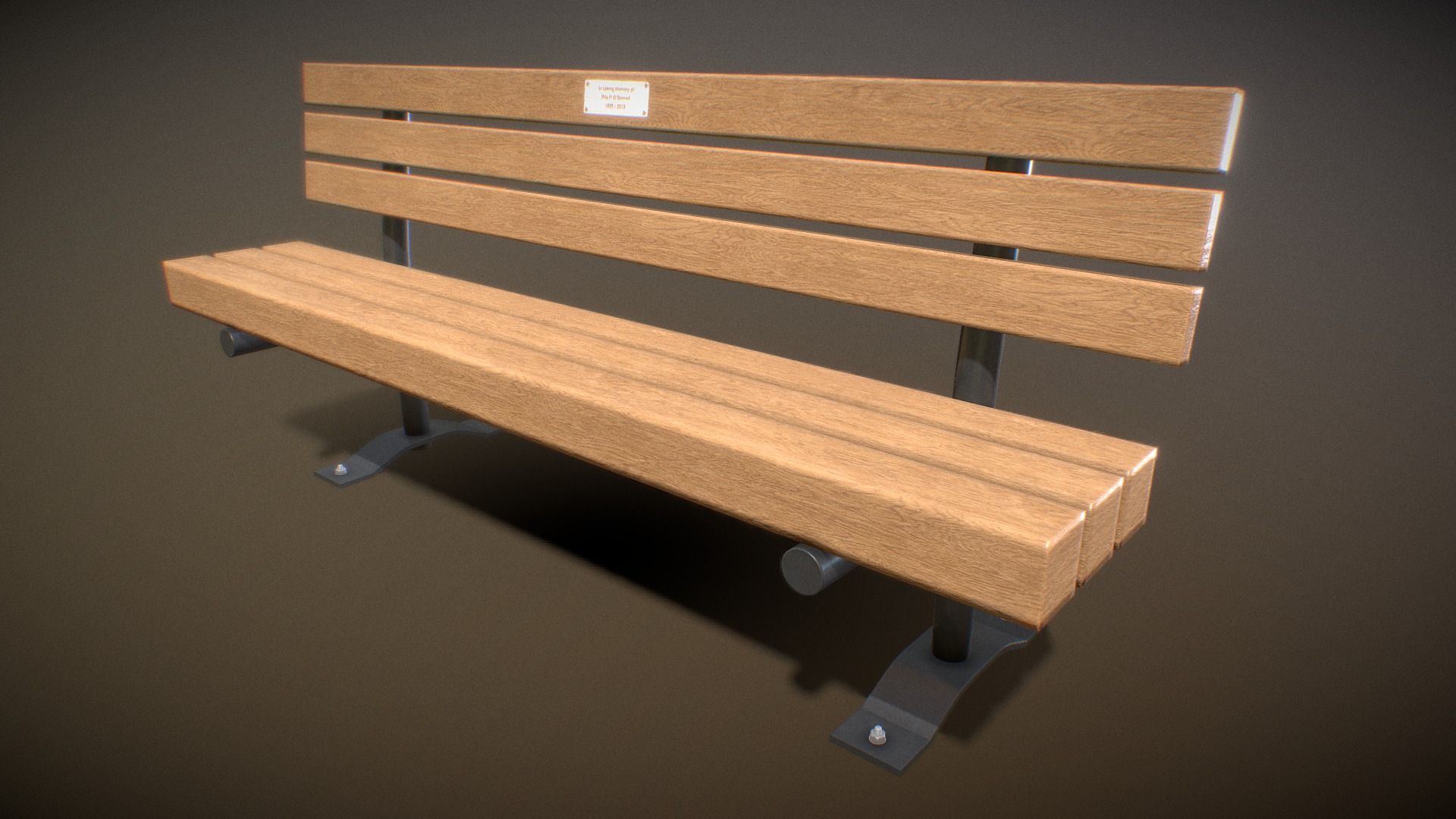 3D model ParkBench - This is a 3D model of the ParkBench. The 3D model is about a wooden table with a white tag.