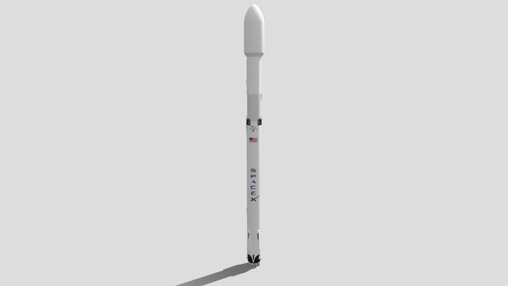 SpaceX Falcon 9 Block 1.2 (Full Thrust) 3D Model