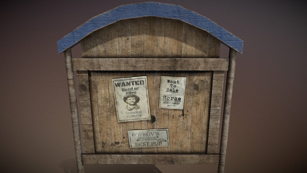 Old Styled Wooden Info Stand
