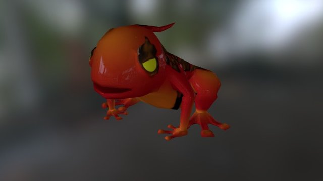 Fire Frog Animate Test 3D Model