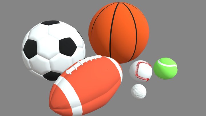 Sports Balls Collection 3D Model