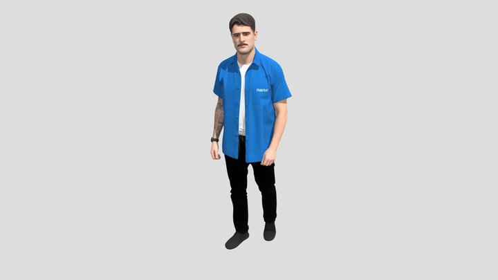 Market Employee in Blue Uniform – Modello 3D gratuito STL